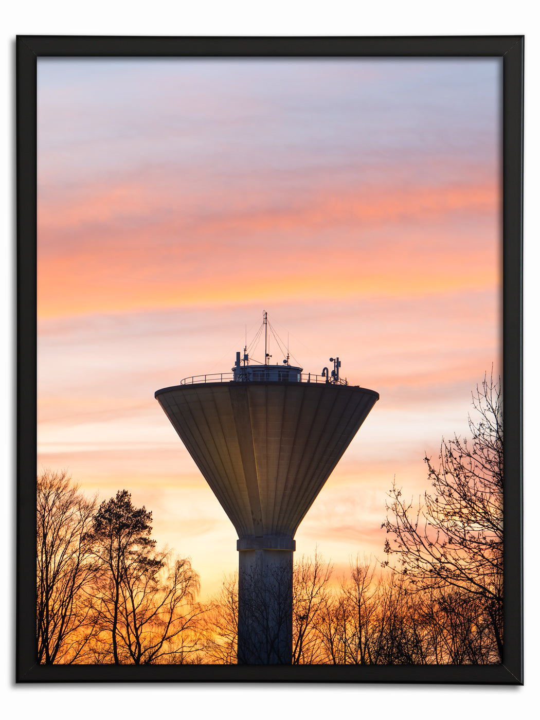 Solnedgång över Kävlinge vattentorn