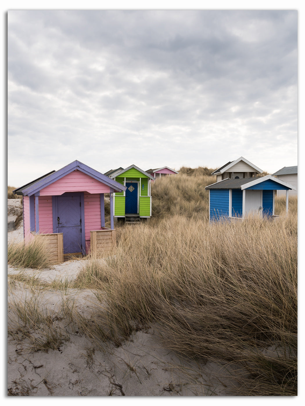 Färgglada badhytter