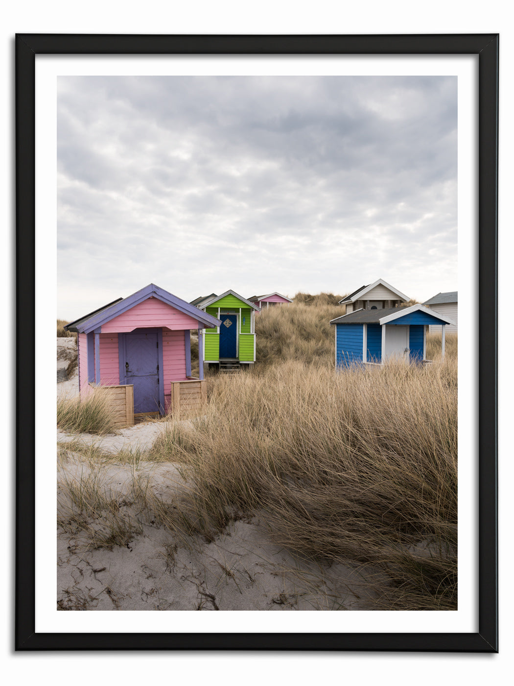 Färgglada badhytter