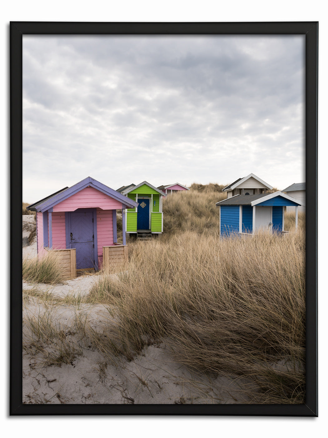 Färgglada badhytter