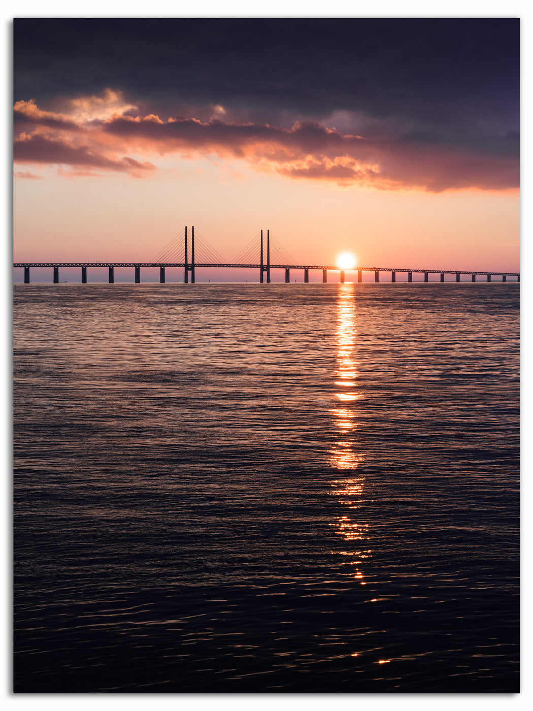 Solnedgång över Öresundsbron