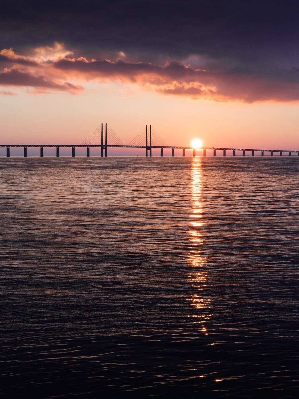 Solnedgång över Öresundsbron